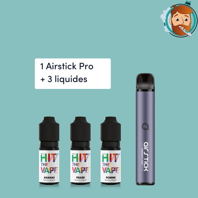 Pack Minute : Airstick Pro + 3 liquides