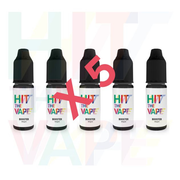 Lot de 5 boosters de nicotine 20mg/mL - Hit The Vape