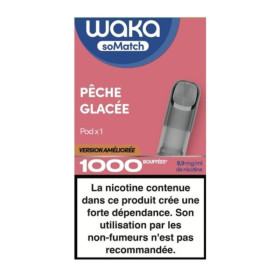 pêche glacée SoMatch Mini Pod 9,9mg/ml (0,9%) - version 1000 puffs - Waka
